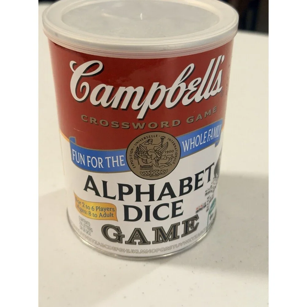 TDC Games Campbell's Alphabet Dice Word Game- New/Sealed